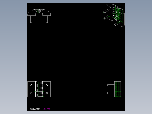 工程塑膠鉸鏈CFE-2D多系列多零件图纸模型