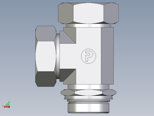 卡套式工业通用硬管接头EO_Adjustable_locknut_run_tee_LEE42LMORCF后视缩略图