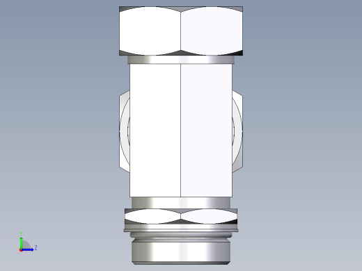 卡套式工业通用硬管接头EO_Adjustable_locknut_run_tee_LEE42LMORCF左视缩略图