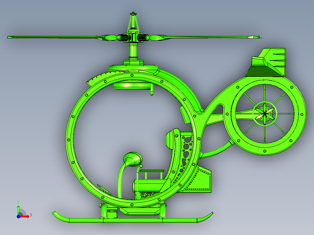 单人低空飞行器前视图