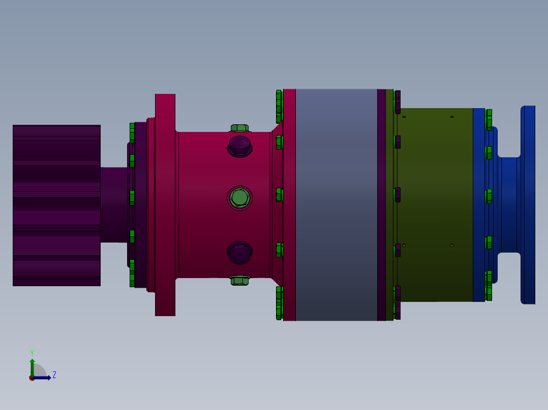盾构机行星齿轮减速器设计(2)左视图