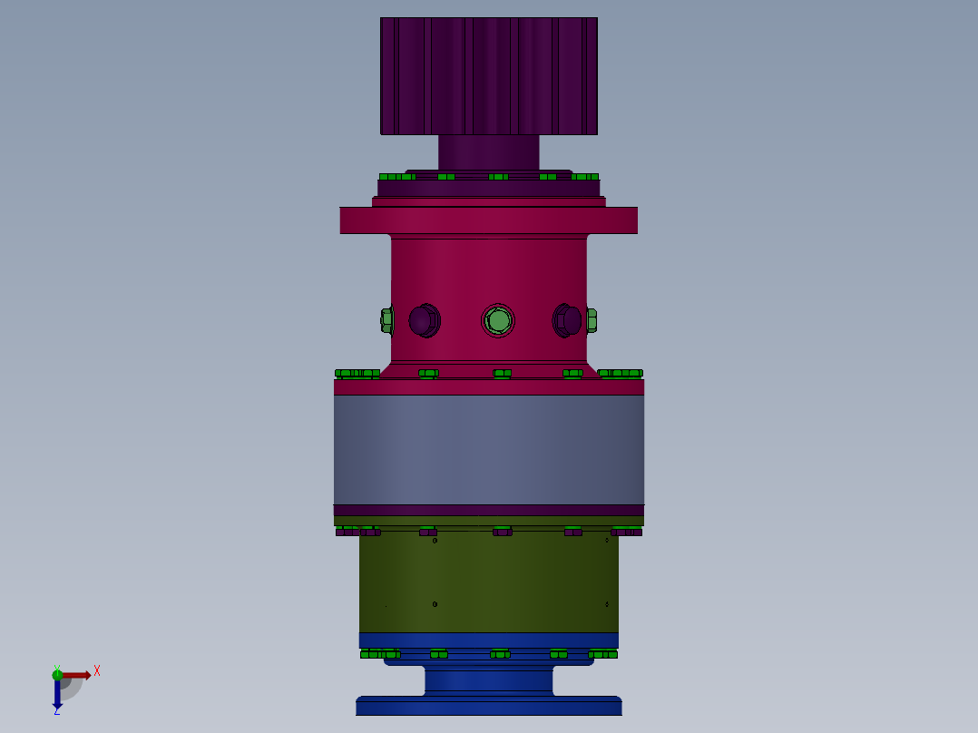 盾构机行星齿轮减速器设计(2)俯视图