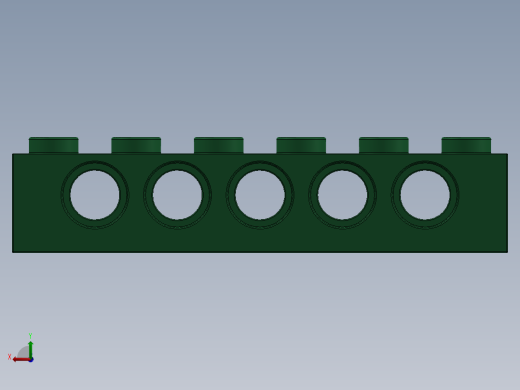 乐高机械组积木（横梁）-4200558 - 3894 Dark Green Technic Brick 1 x 6 with Holes后视缩略图