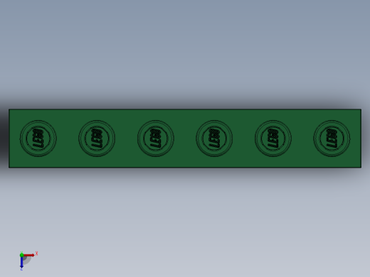 乐高机械组积木（横梁）-4200558 - 3894 Dark Green Technic Brick 1 x 6 with Holes俯视缩略图