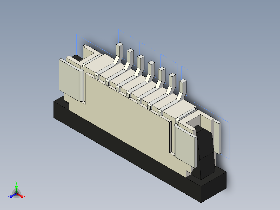 连接器 SM-FFC3B05-07-T正等轴测图
