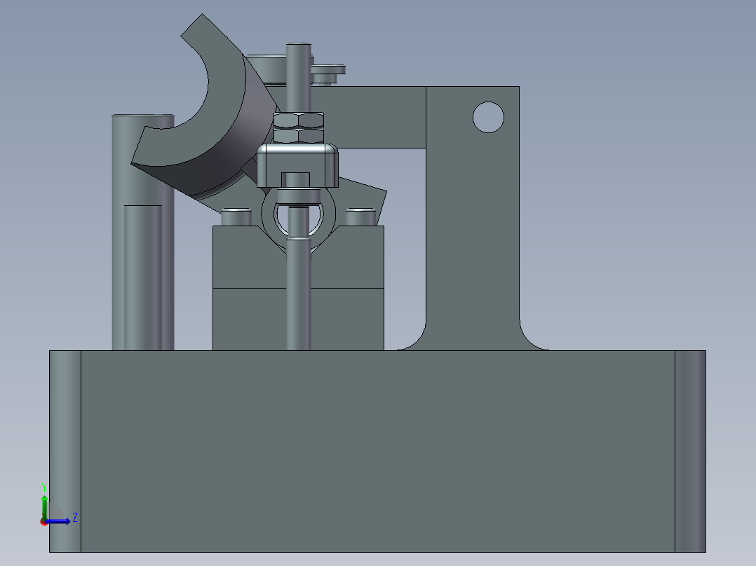 倒挡拨叉加工工艺及钻φ8斜孔夹具设计【含三维SolidWorks和UG】左视图