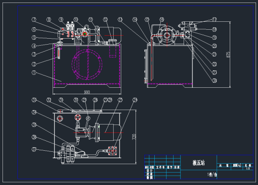 小型液压站CAD图纸缩略图
