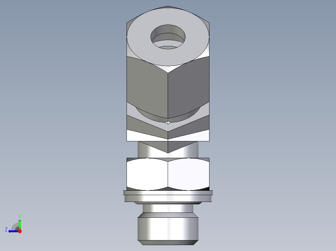 卡套式工业通用硬管接头EO_Adjustable_locknut_45_deg_elbow_VEE08ZSMCF右视图