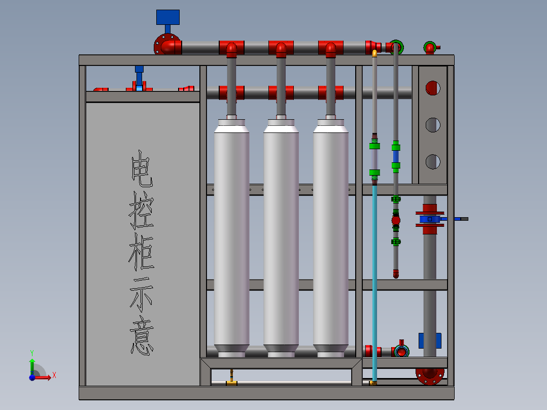水处理集装箱设备sw16可编辑前视图
