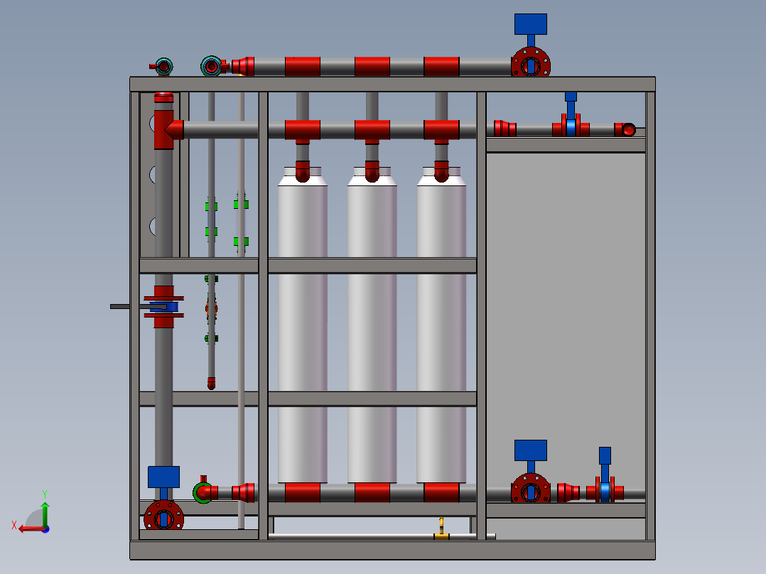 水处理集装箱设备sw16可编辑后视图
