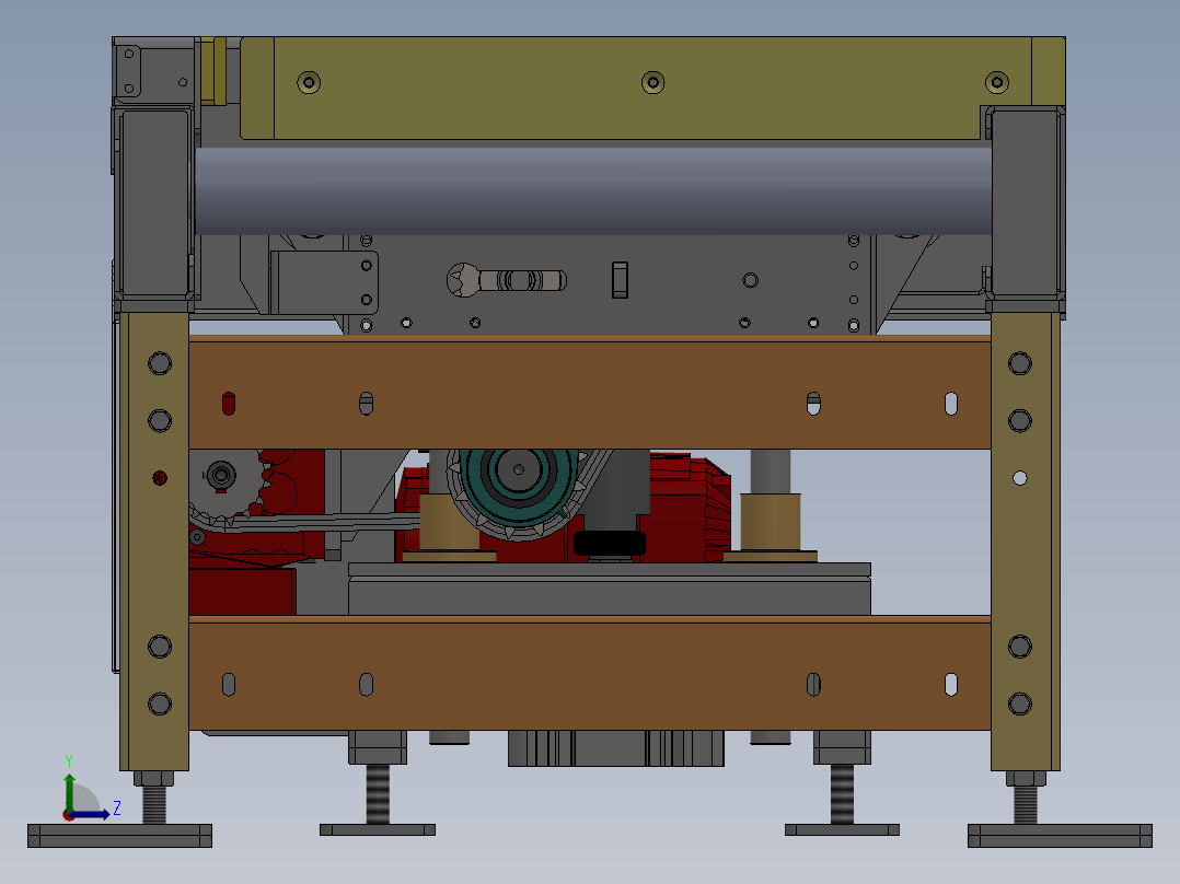 500KG直角换向辊道线sw18可编辑左视图