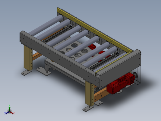 500KG直角换向辊道线sw18可编辑正等轴测缩略图