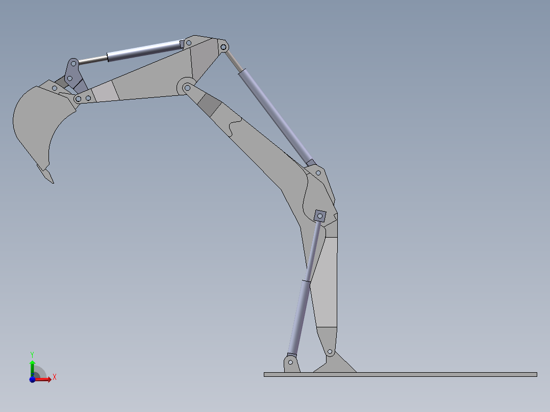 挖机臂模型前视图