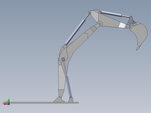 挖机臂模型后视缩略图