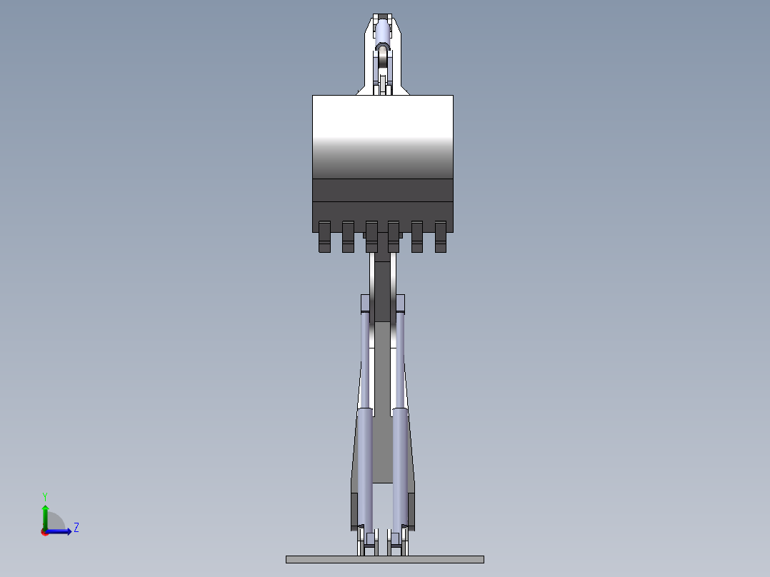 挖机臂模型左视图