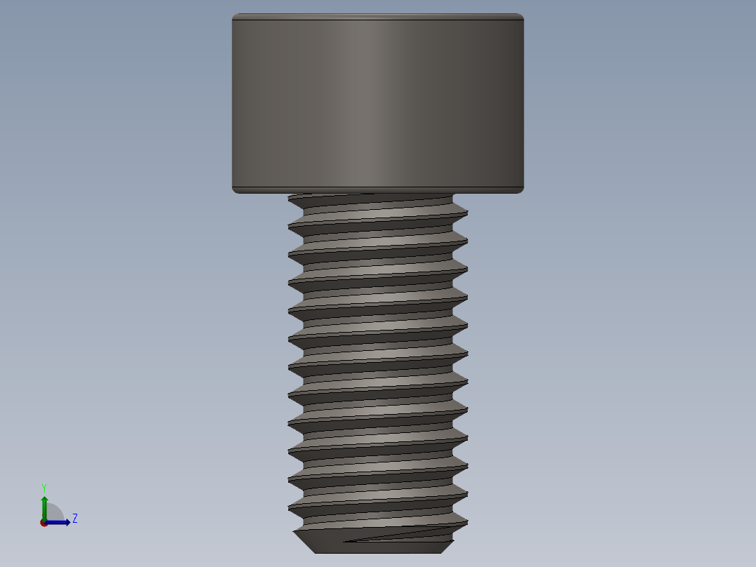 Screw_DIN_912_M8x16F_A2.SLDPRT公制内六角螺钉左视图