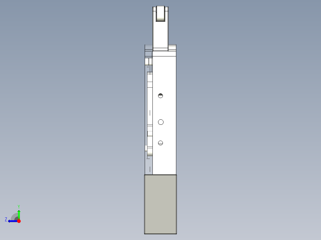 车床中心架右视图