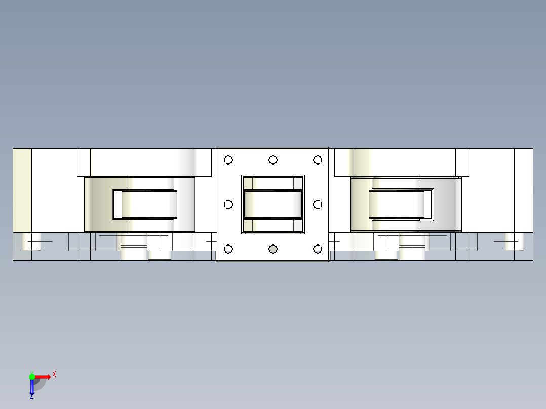 车床中心架俯视图