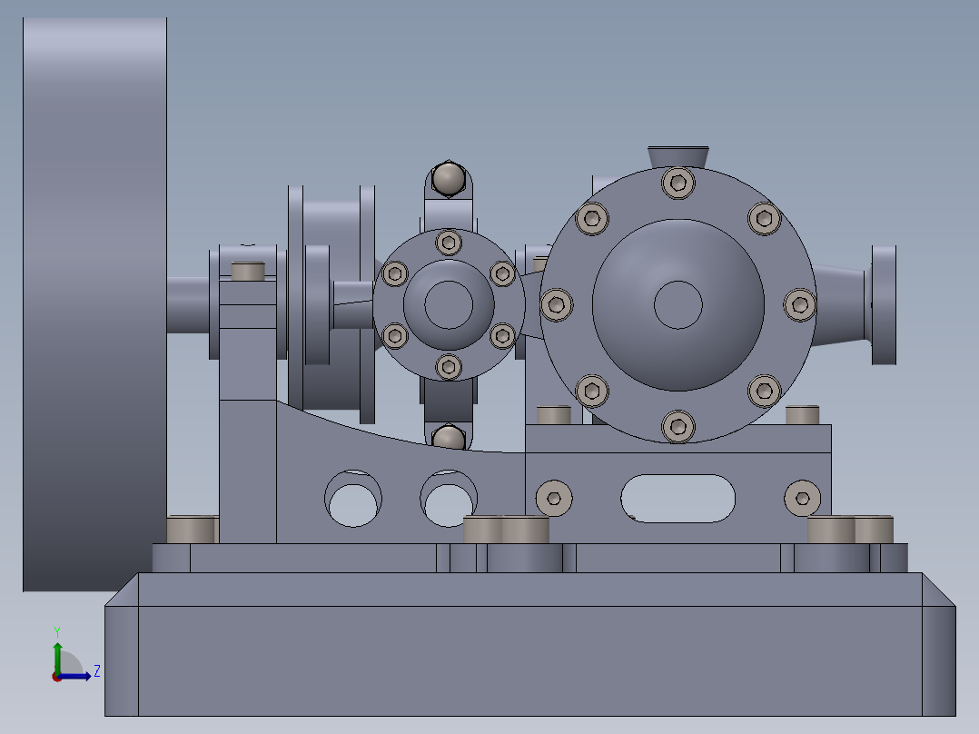 蒸汽机cylinder-horizontal-mill-steam-engine-模型格式为 sw左视图