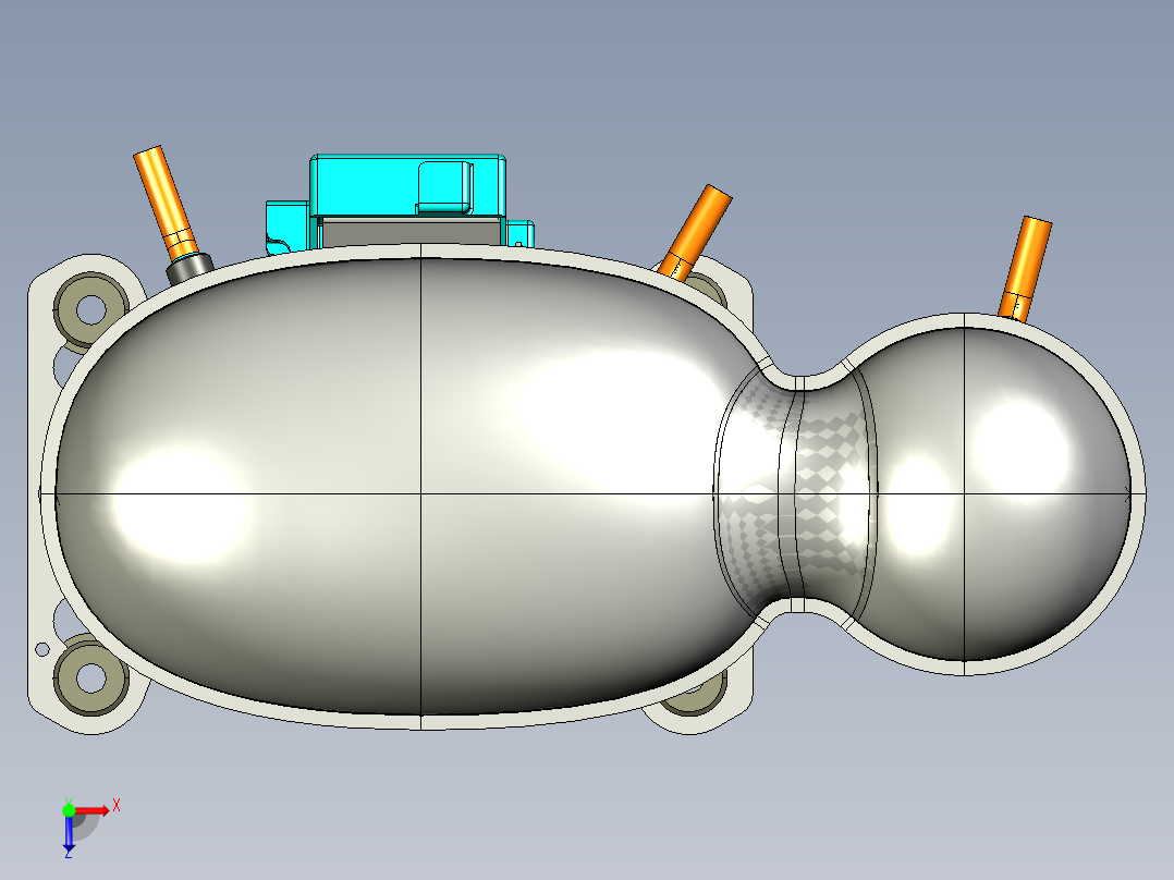 用于对开门冰箱的压缩机俯视图