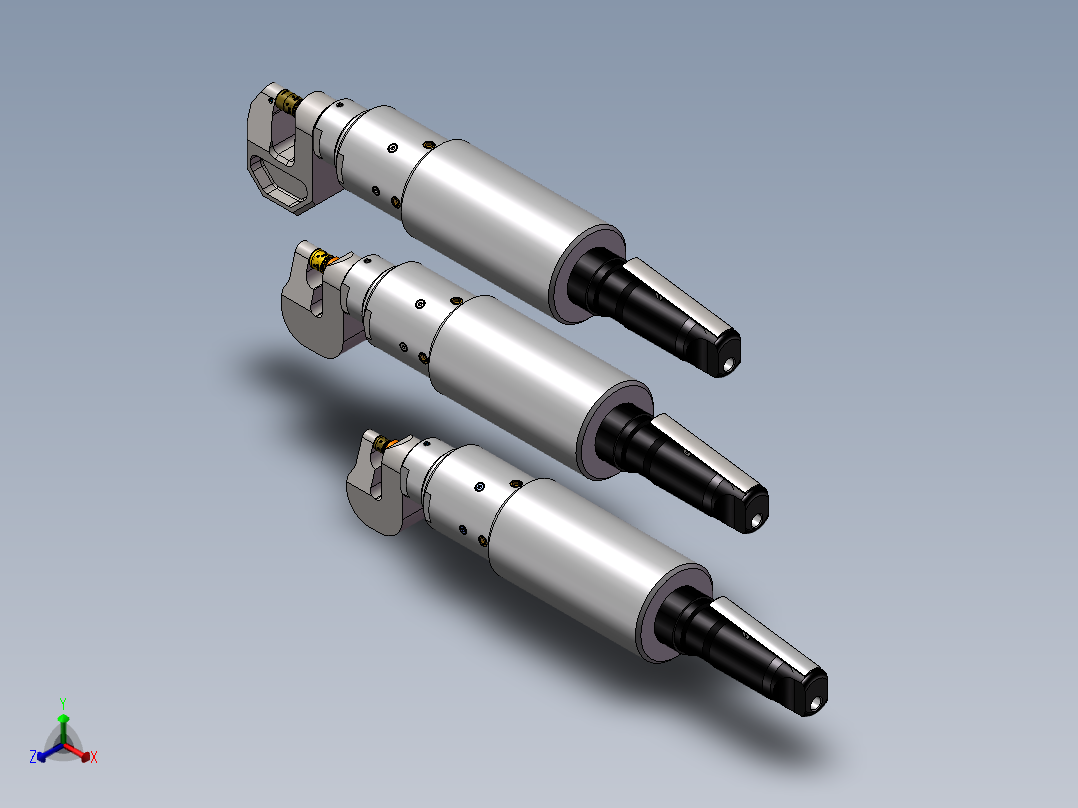 3款UniClinch气液铆接工具模型正等轴测图