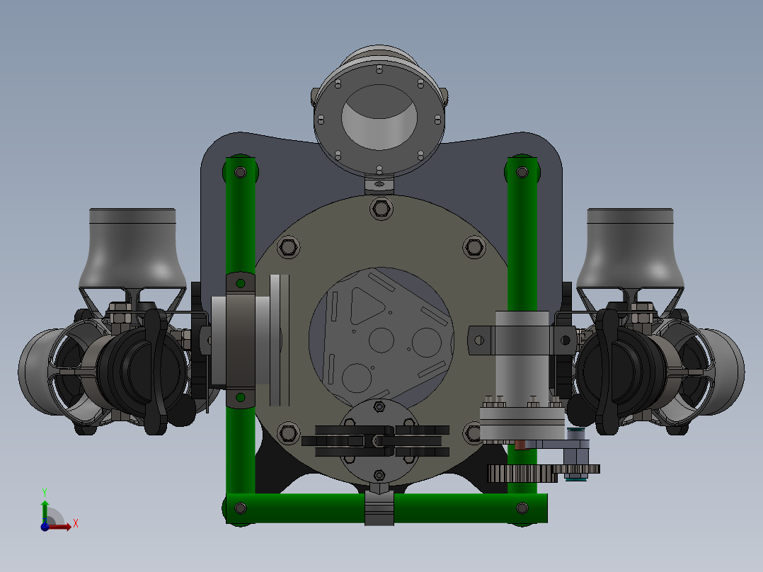 鳄鱼型水下机器人前视图