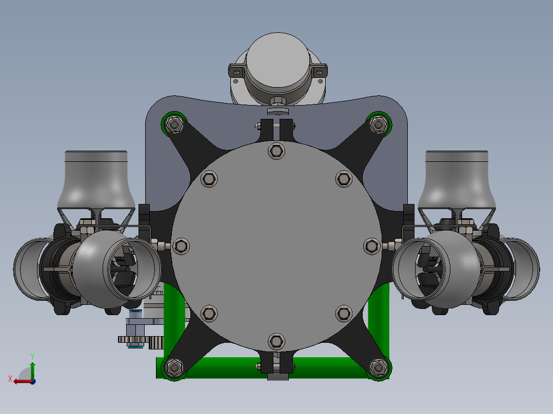 鳄鱼型水下机器人后视图