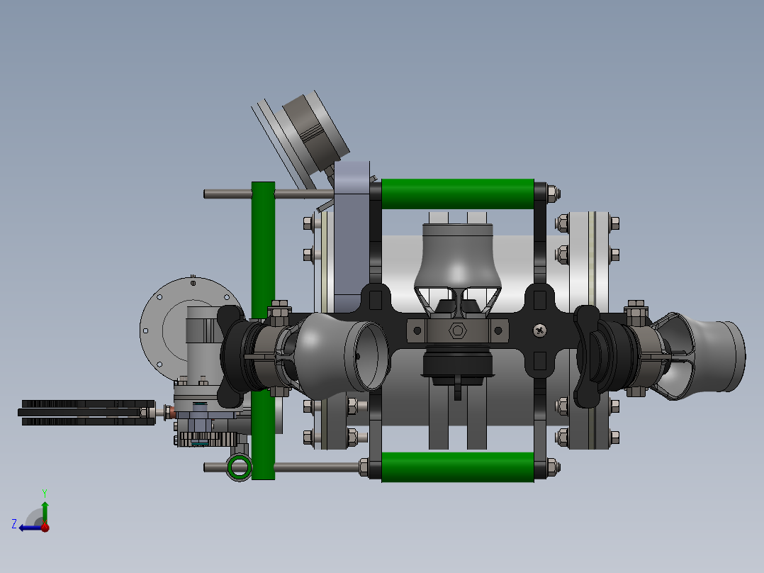 鳄鱼型水下机器人右视图