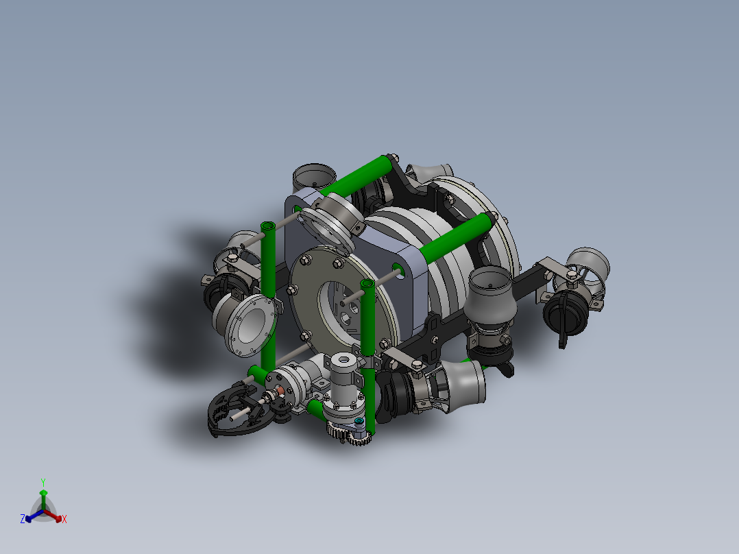 鳄鱼型水下机器人正等轴测图