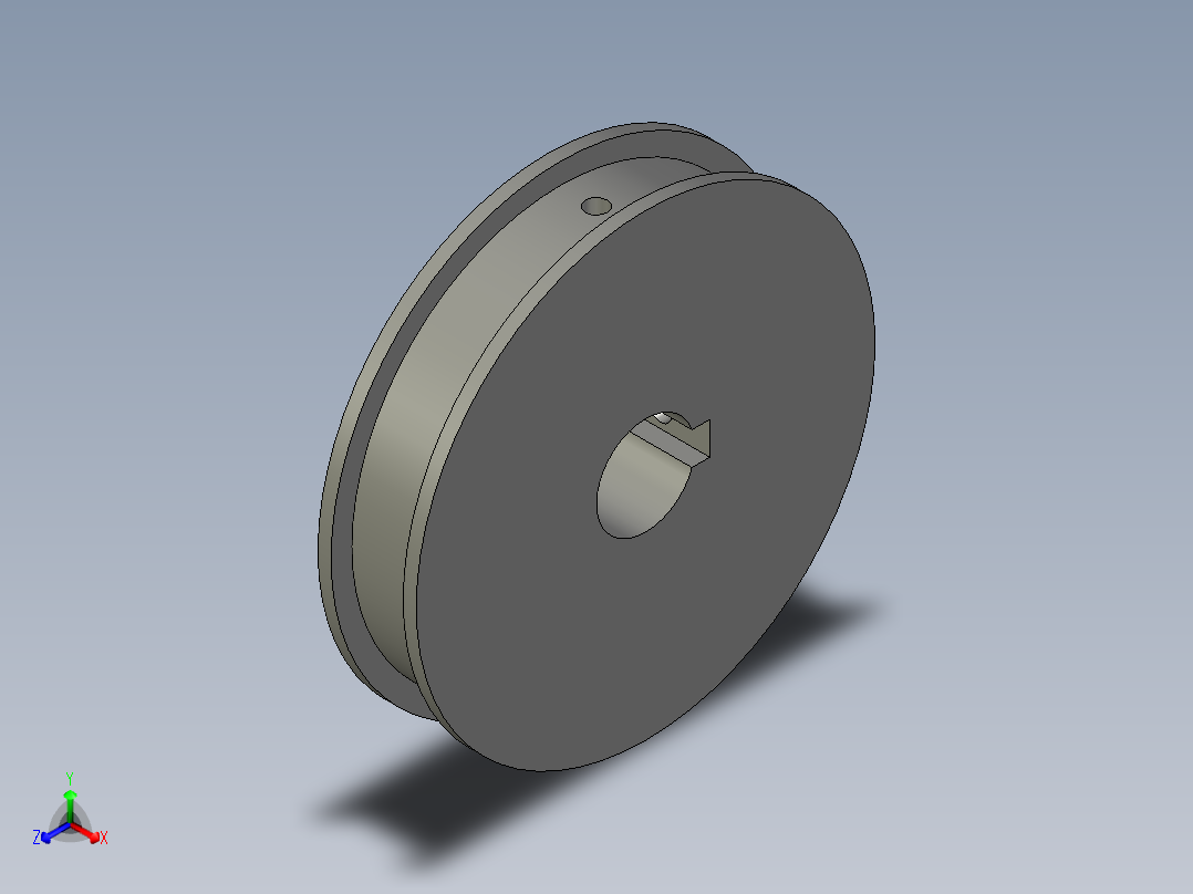 平移被动同步带轮HTD5M-42T正等轴测图