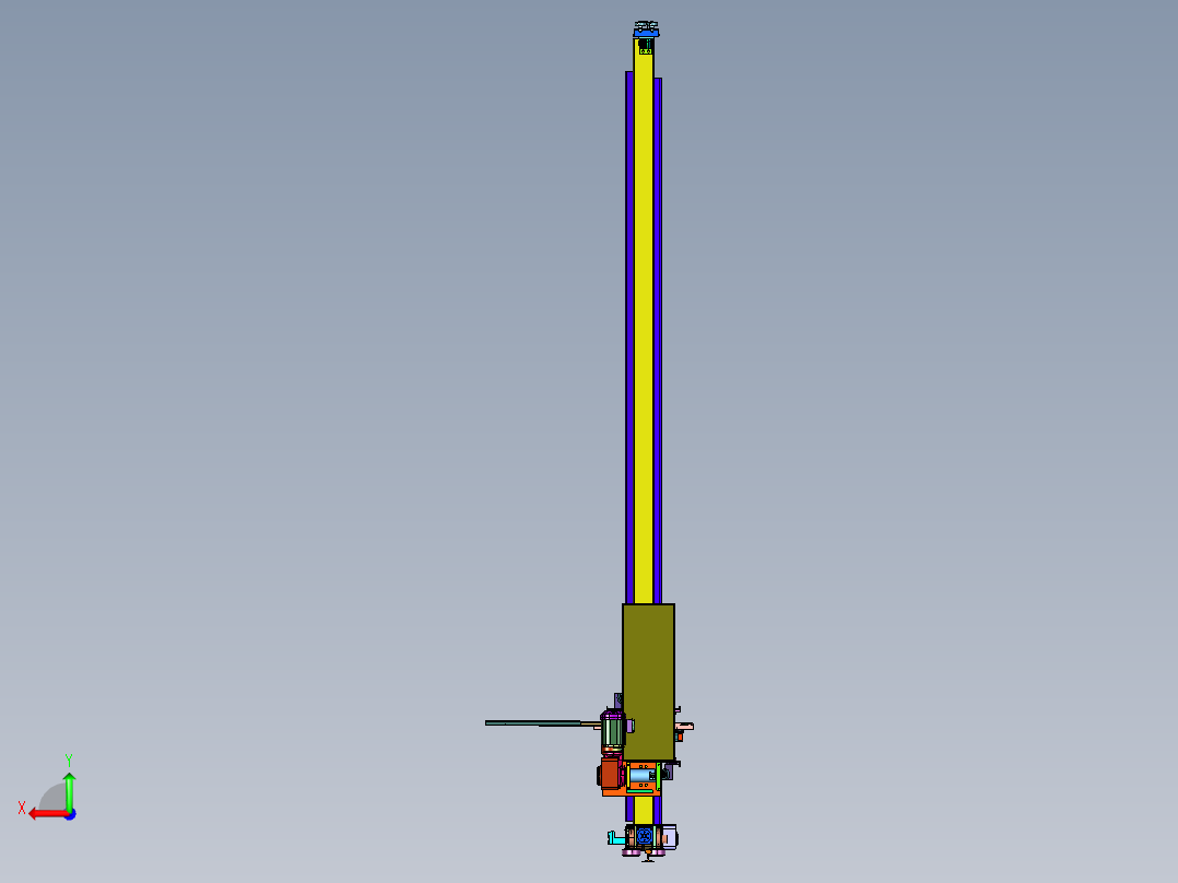 立体货架用有轨巷道式堆垛机后视图