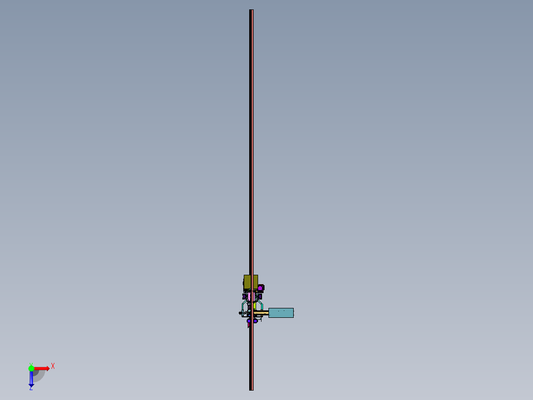 立体货架用有轨巷道式堆垛机俯视图