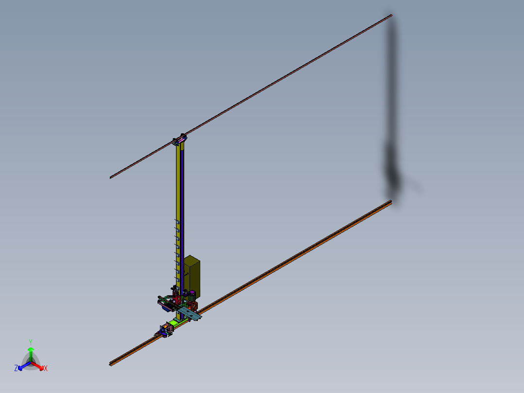立体货架用有轨巷道式堆垛机正等轴测图