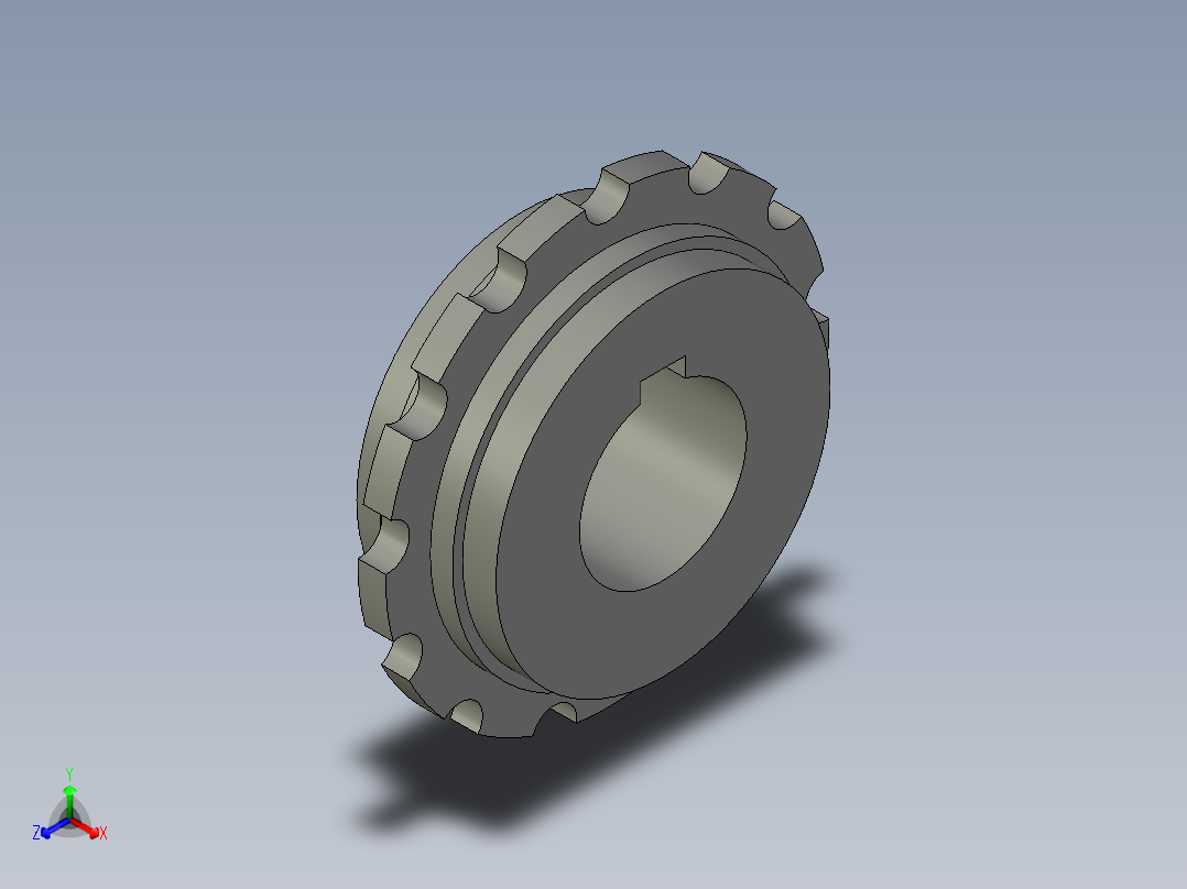 900-平格型配套链轮-9齿-内孔30键槽8主视图