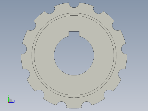 900-平格型配套链轮-9齿-内孔30键槽8左视缩略图