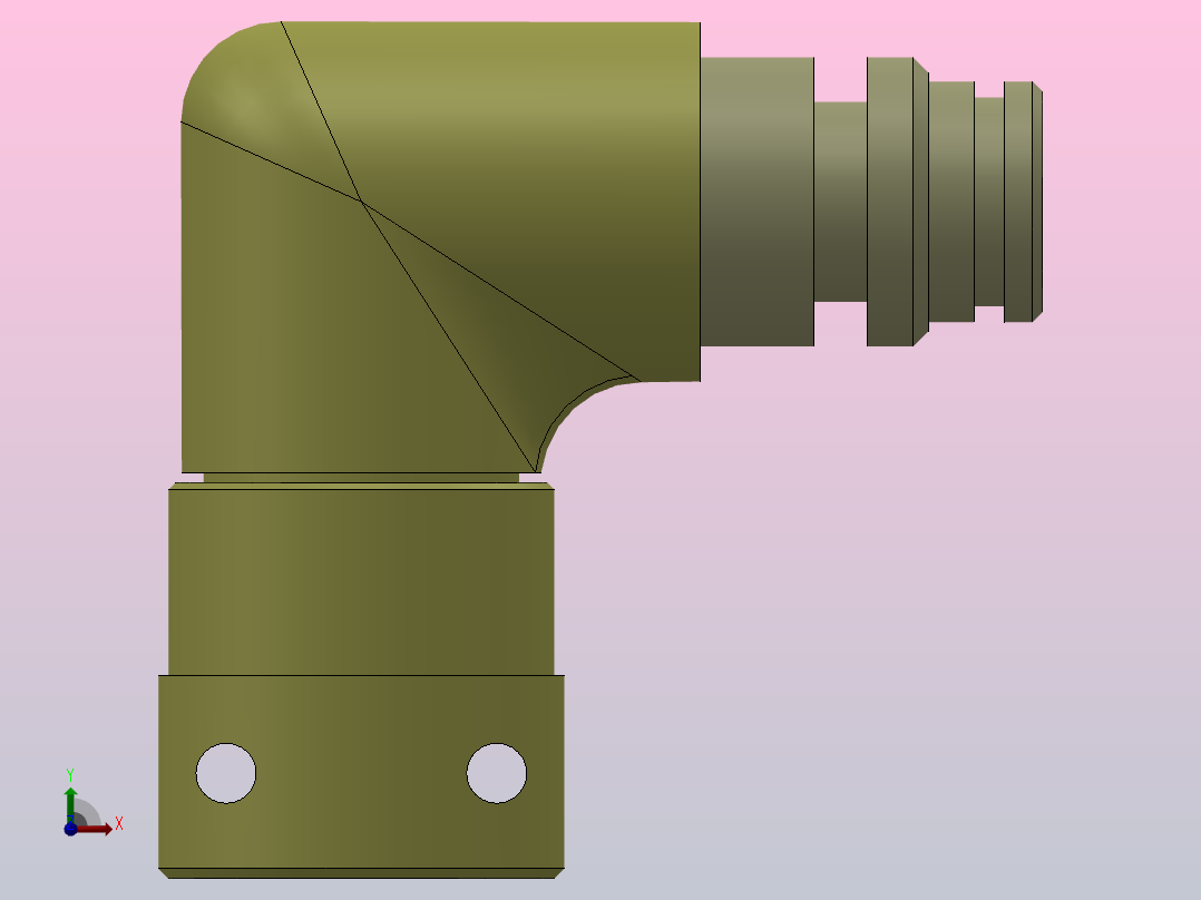90度活弯头[DN-19]前视图