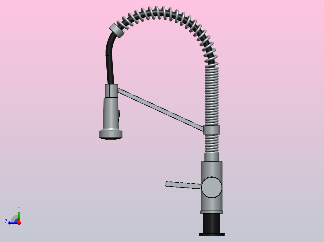 水槽水龙头右视图