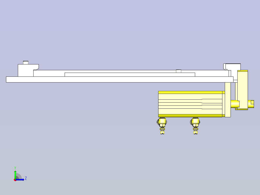 一款旋转夹紧的工件定位3D模型左视图