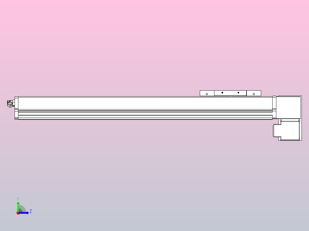 MCB14无尘皮带滑台[MCB14-L40-500-RD-P20-C3]左视图