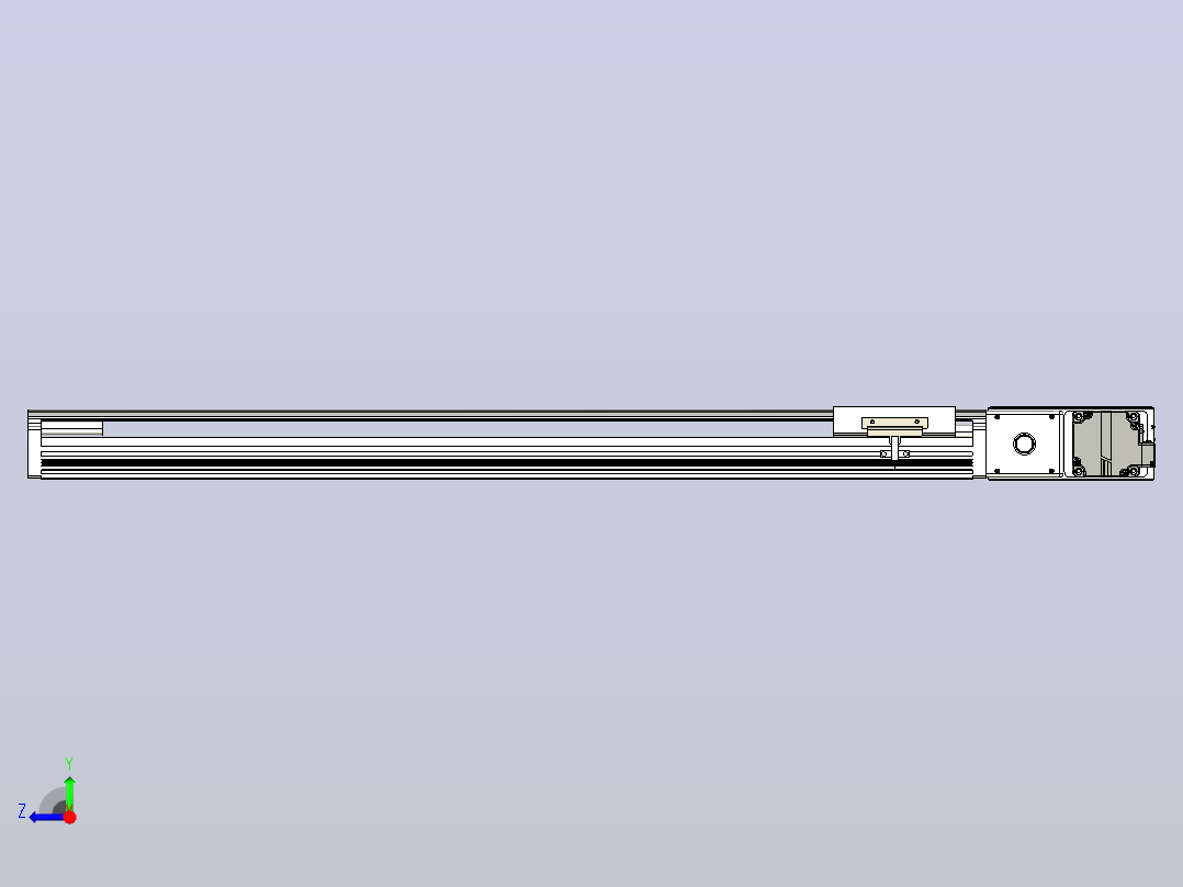 皮带直线轴半封闭可选导轨TPA-HNB-105D-90-L650-MR-C-P20-N3右视图