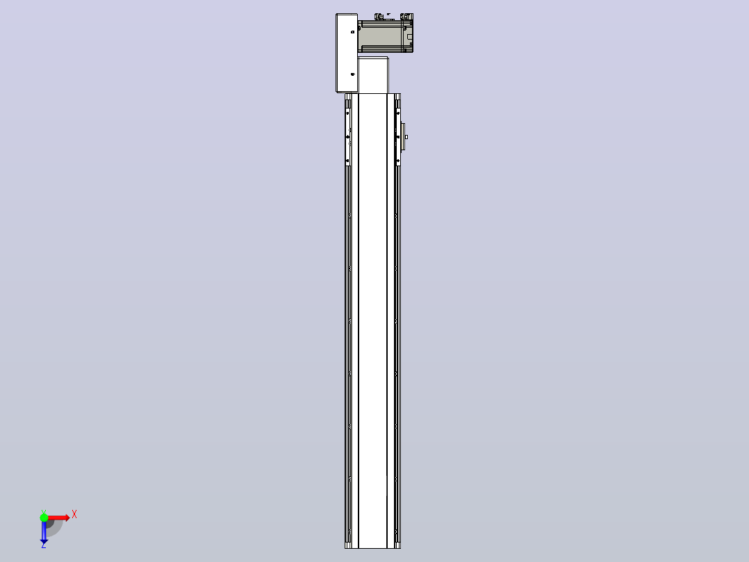 皮带直线轴半封闭可选导轨TPA-HNB-105D-90-L650-MR-C-P20-N3俯视图