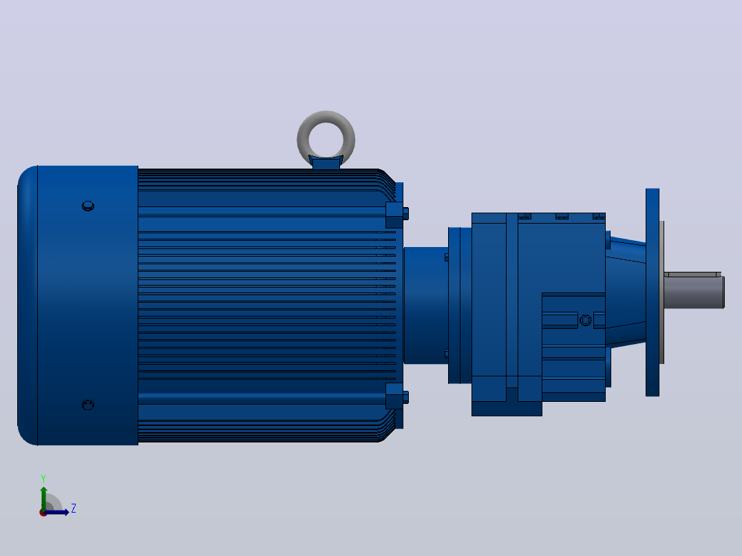 RF37法兰轴伸式安装斜齿轮减速机RF37-Y2.2-4P-100-M1-0°-Φ160左视图