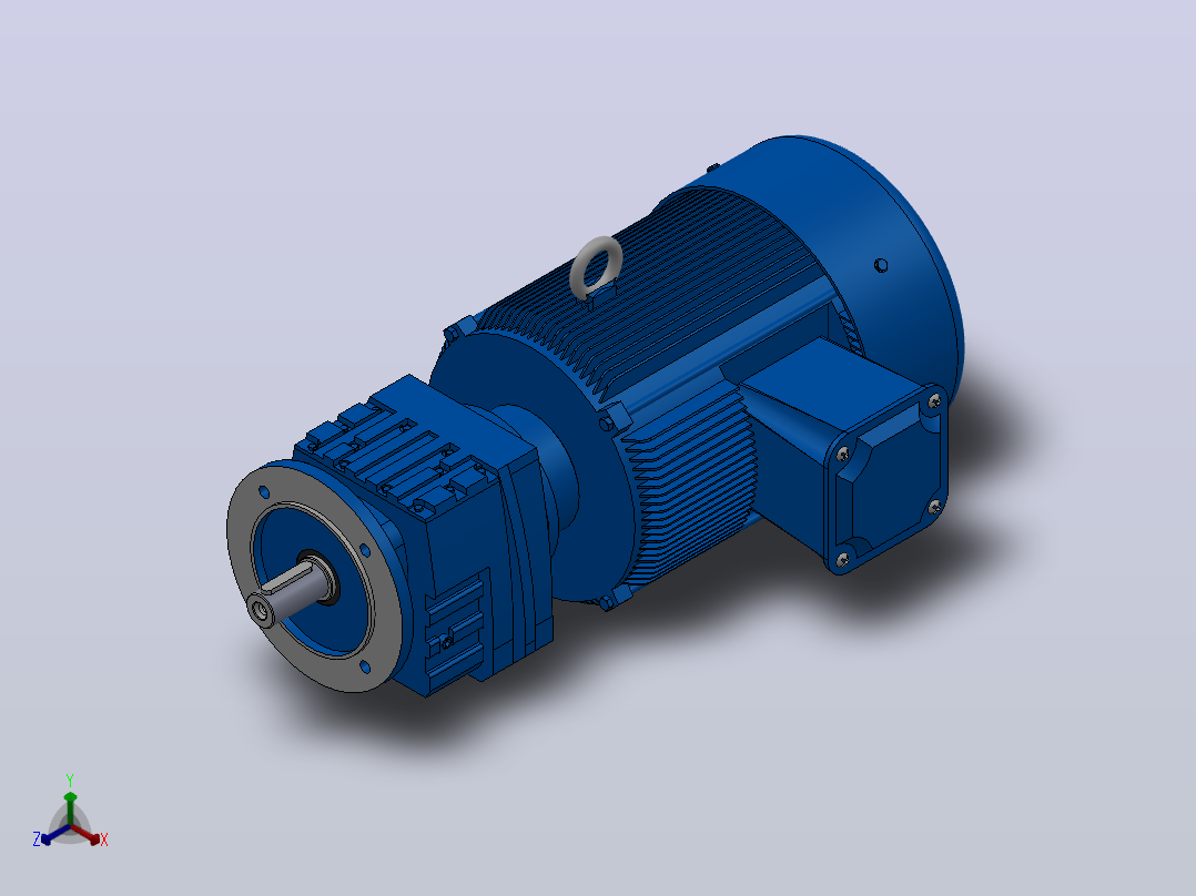 RF37法兰轴伸式安装斜齿轮减速机RF37-Y2.2-4P-100-M1-0°-Φ160正等轴测图