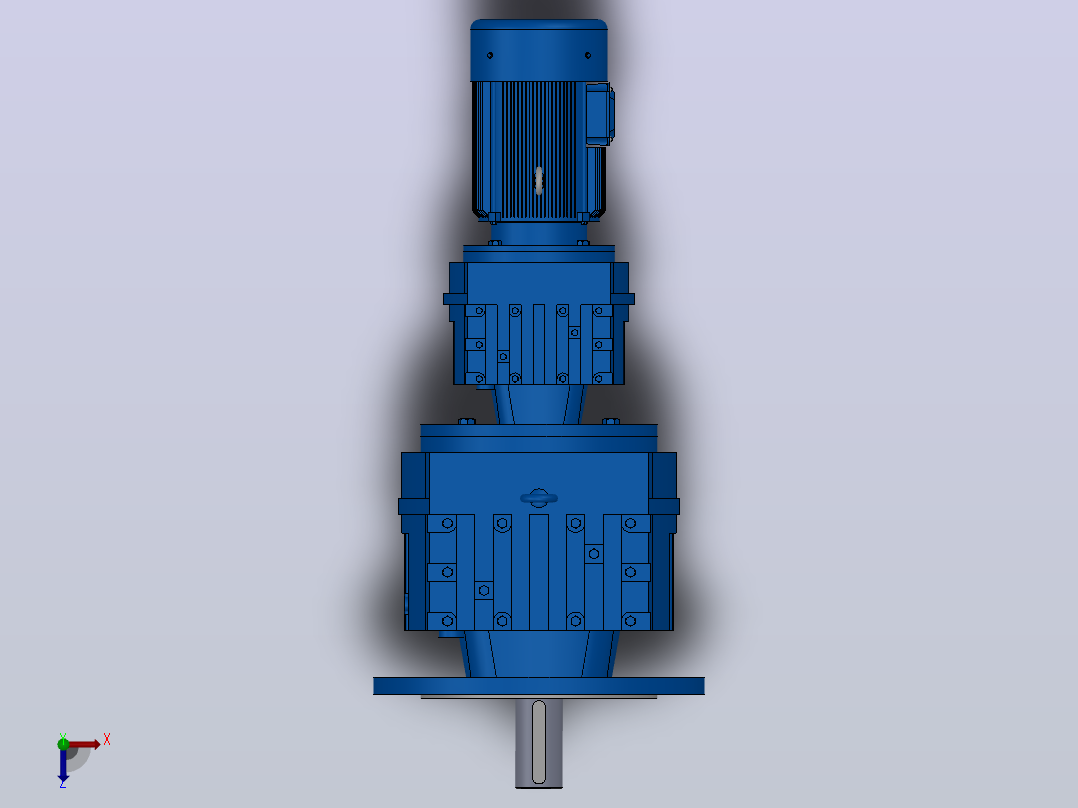 RF87R57法兰轴伸式组合型斜齿轮减速机RF87R57-Y0.25-4P-71-M1-0°-Φ350俯视图