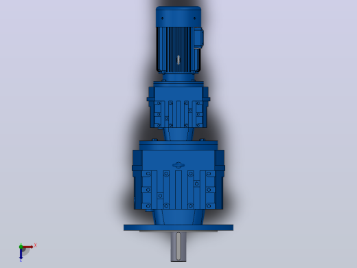 RF87R57法兰轴伸式组合型斜齿轮减速机RF87R57-Y0.25-4P-71-M1-0°-Φ350俯视缩略图