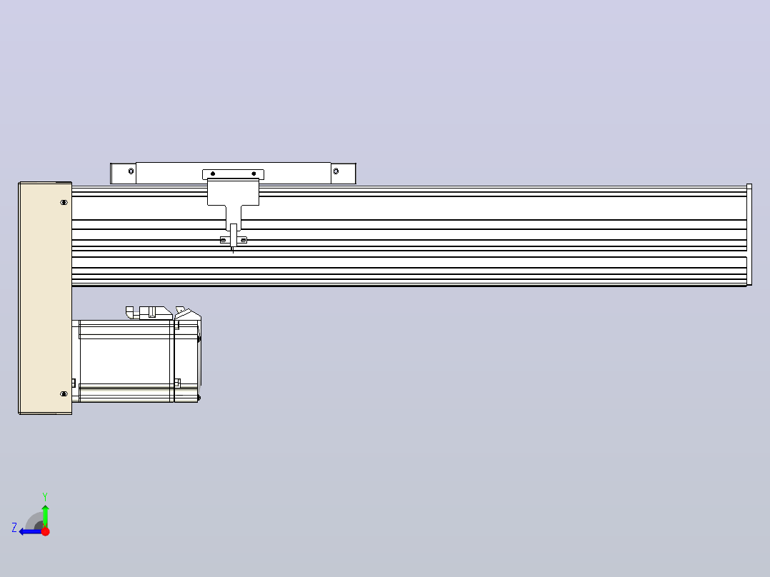 滚珠丝杠直线轴带导轨全封闭TPA-HCR-202D-2510C-L350-MP-Y-P75-N3右视图