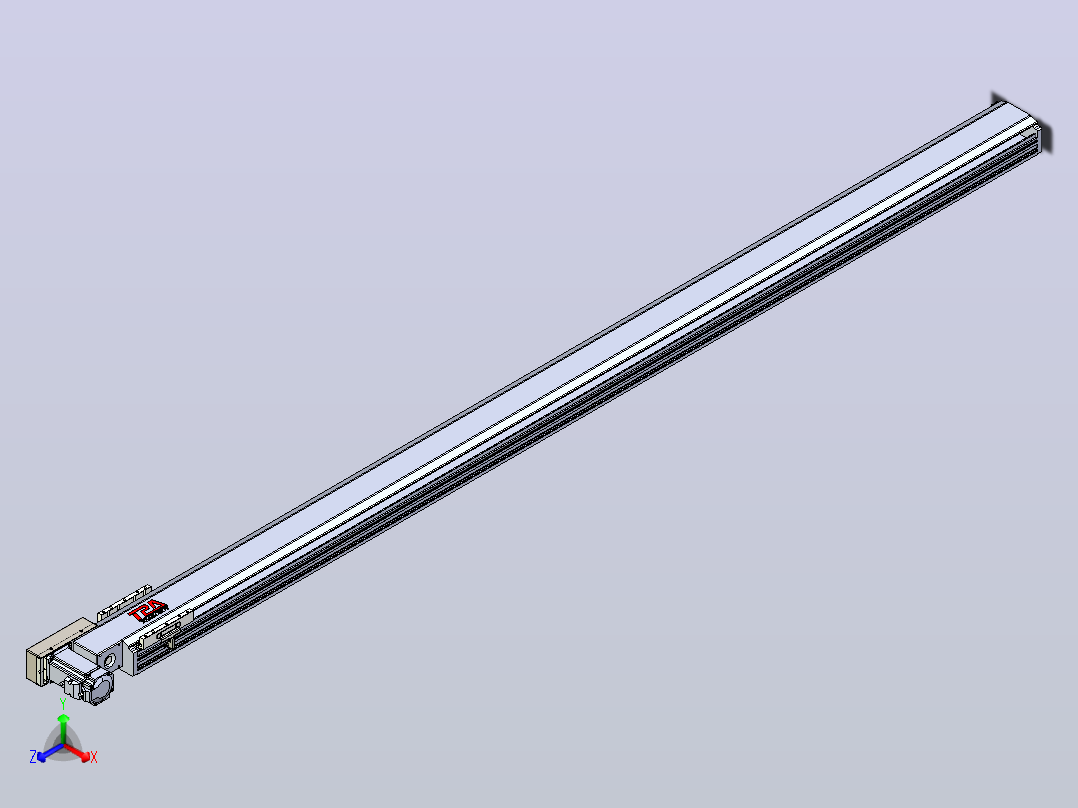 皮带直线轴半封闭可选导轨TPA-HNB-120D-110-L2150-ML-C-P40-N3主视图