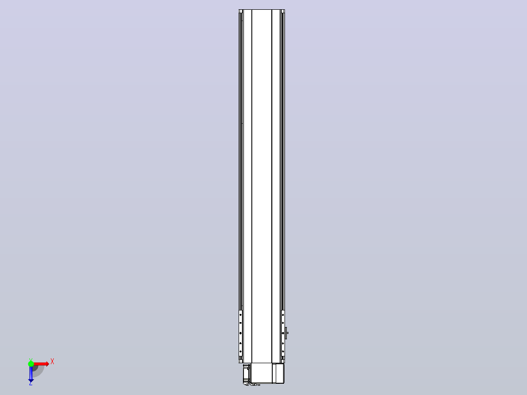 皮带直线轴半封闭可选导轨TPA-HNB-202D-140-L1200-RP-Y-P75-N3俯视图