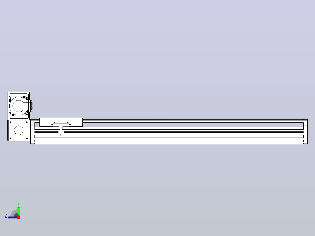 皮带直线轴半封闭可选导轨TPA-HNB-140D-120-L600-LU-C-P40-N3右视图