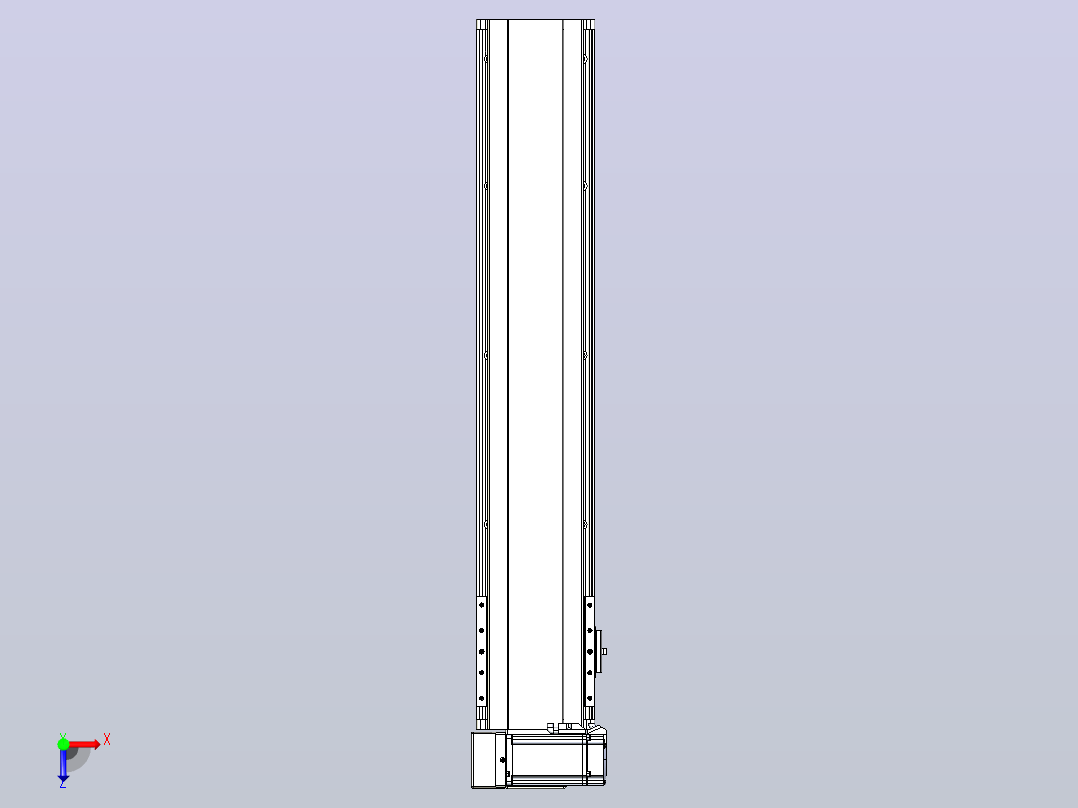 皮带直线轴半封闭可选导轨TPA-HNB-140D-120-L600-LU-C-P40-N3俯视图